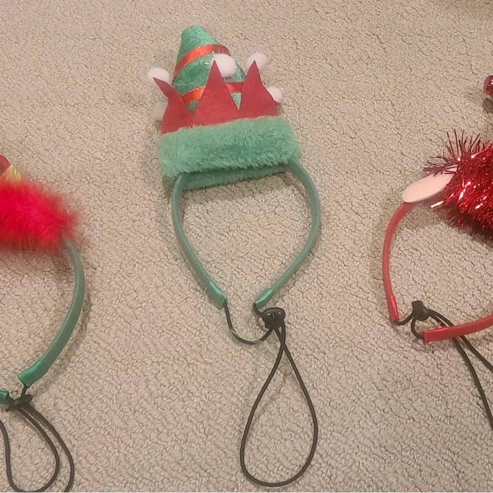Holiday Elf Dog Headband Hat - Green/Red Festive Pet Accessory